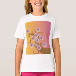 Camiseta de árbol en espiral con flor