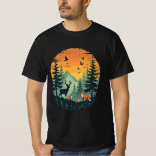 Camiseta de árboles, vida silvestre, naturaleza, v