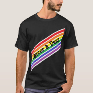 Camiseta de arcoíris diagonal queer y querida
