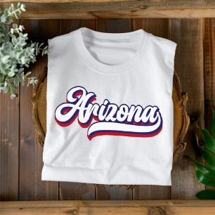 Camiseta de Arizona Roja Blanca y Azul con Tipogra