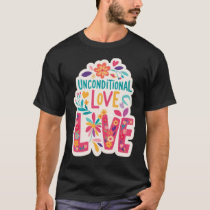 Camiseta de armonía floral colorida: amor incondic