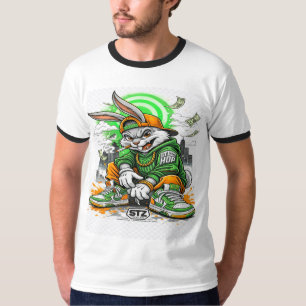 Camiseta de aro para hombre Hip Hop Bunny