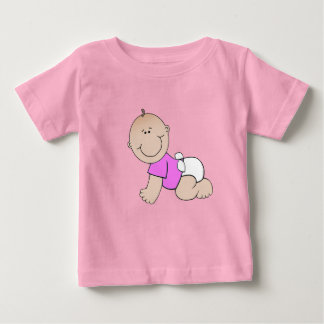 Camiseta de arrastre del bebé de la niña