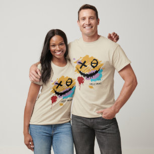 Camiseta de arte abstracto con sonrisa espeluznant