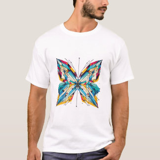 Camiseta de arte abstracto de mariposa colorida