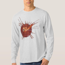camiseta de arte abstracto de patrón de agujas red