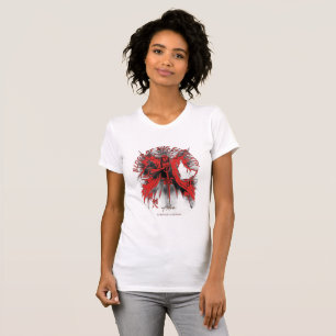 Camiseta de arte abstracto rojo y gris Battlefield
