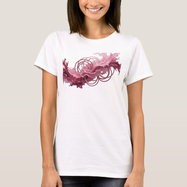 Camiseta de arte abstracto rosa moderno STATEMENT (Anverso)