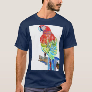 Camiseta de arte acuarela de loro guacamayo austra