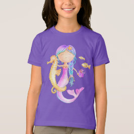 Camiseta de arte acuarela de Sirena
