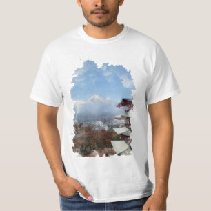 Camiseta de arte acuático del Monte Fuji Japón