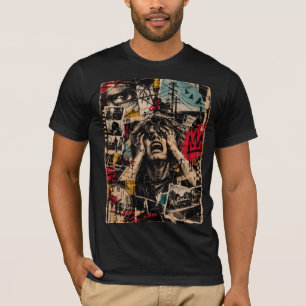 Camiseta de arte alternativo de collage grunge abr