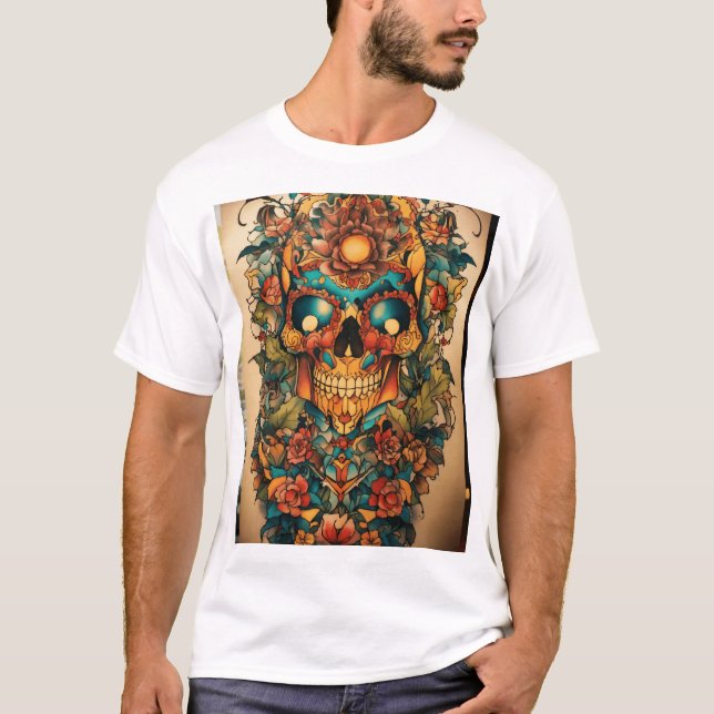 Camiseta de Arte Ángel Tattoo del diablo. (Anverso)