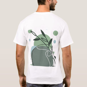 Camiseta de arte botánico minimalista con vegetaci
