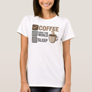 Camiseta de arte 'CAFÉ ROJO EXPRESIVO, SALVA AL MU