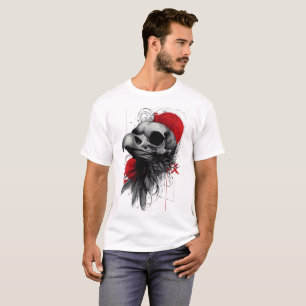 Camiseta de arte callejero gótico grunge con cráne