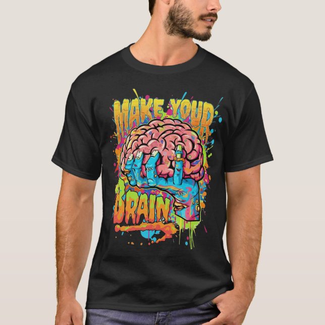 Camiseta de arte colorida de Brain Street (Anverso)