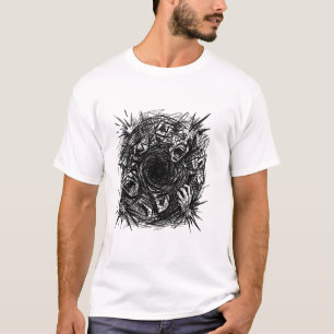 Camiseta de arte con boceto de abismo gritando abs
