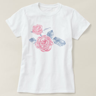Camiseta de arte con dibujos animados rosa