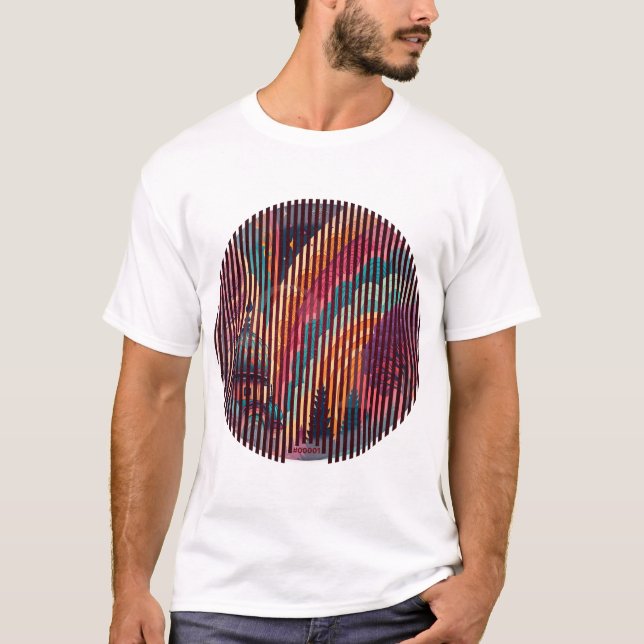 Camiseta de arte con líneas retro personalizadas (Anverso)