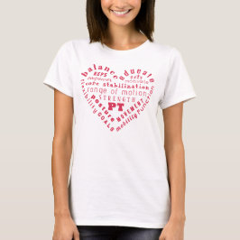 Camiseta de arte con palabras de terapia física y