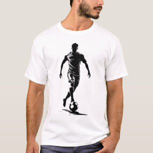 Camiseta de arte con silueta de jugador de fútbol