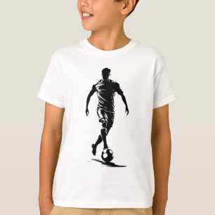 Camiseta de arte con silueta de jugador de fútbol