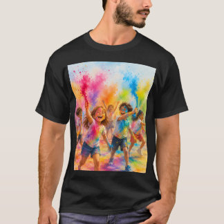 Camiseta de arte de acuarela del festival de color
