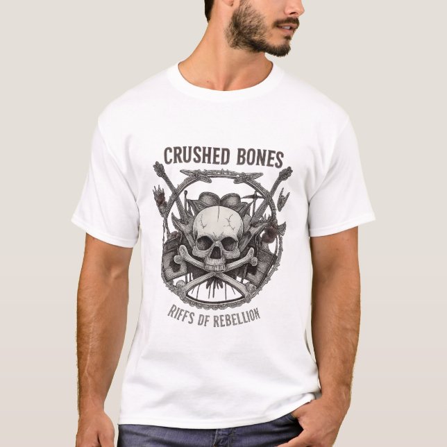 Camiseta de arte de álbum de rock & roll de calave (Anverso)