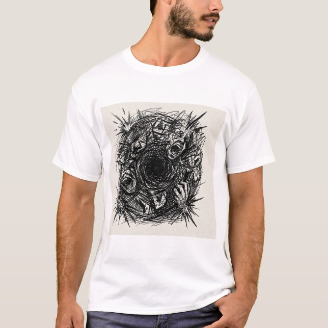 Camiseta de arte de boceto de vacío gritando (Anverso)