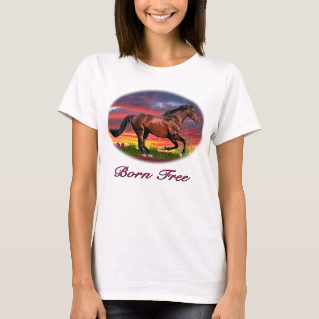 Camiseta de arte de caballos libre (Anverso)