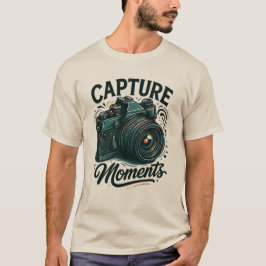 Camiseta de arte de cámara retro 'Capture Moments'