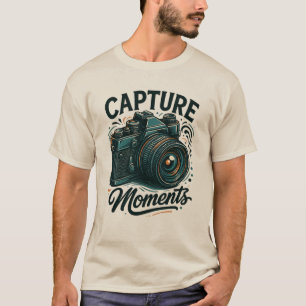 Camiseta de arte de cámara retro 'Capture Moments'