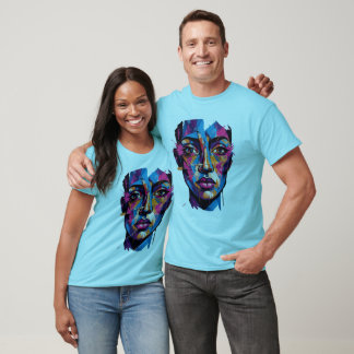 Camiseta de Arte de Cara Abstracta Moderna