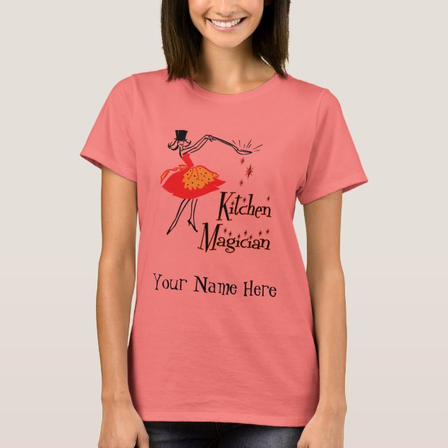 Camiseta de arte de cocina mago retro (Anverso)