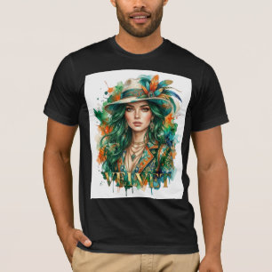 Camiseta de arte de fantasía con retrato de mujer