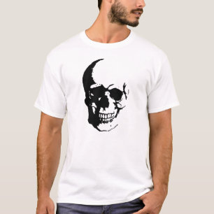 Camiseta de arte de fantasía de Black White Skull