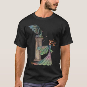 Camiseta de arte de fantasía de hada y dragón