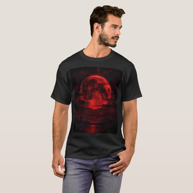 🌕🩸 Camiseta de Arte de Fantasía Oscura: Eclipse  (Anverso completo)