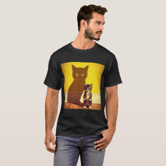 Camiseta de arte de gato minimalista