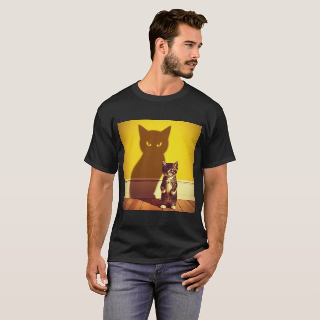 Camiseta de arte de gato minimalista  (Anverso completo)