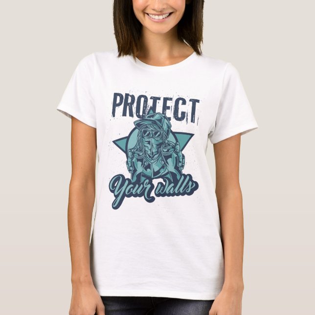 Camiseta de Arte de Graffiti en Pared | Spray de A (Anverso)