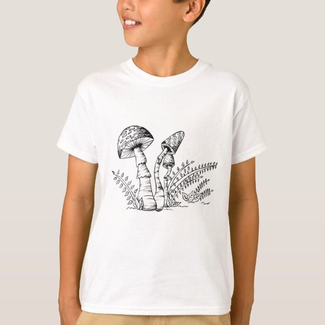 Camiseta de arte de hongos para niños (Anverso)