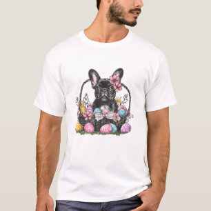 Camiseta de arte de huevos de Frenchie Dog Pascua
