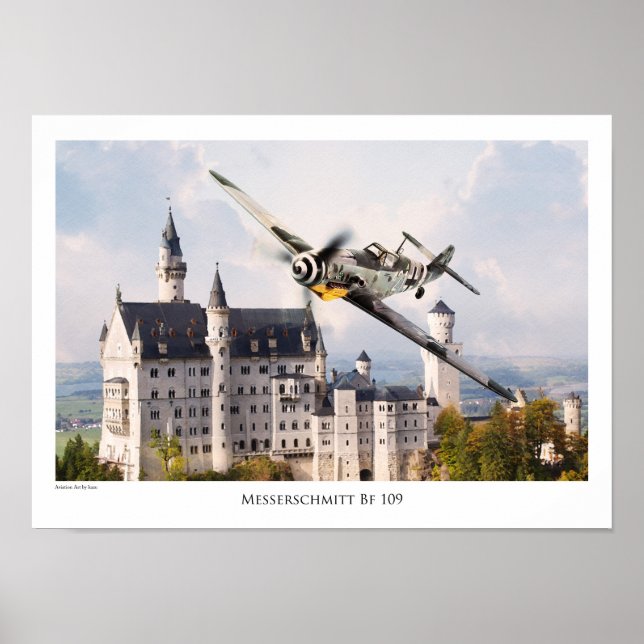 Camiseta de arte de la aviación "Messerschmitt Bf  (Frente)