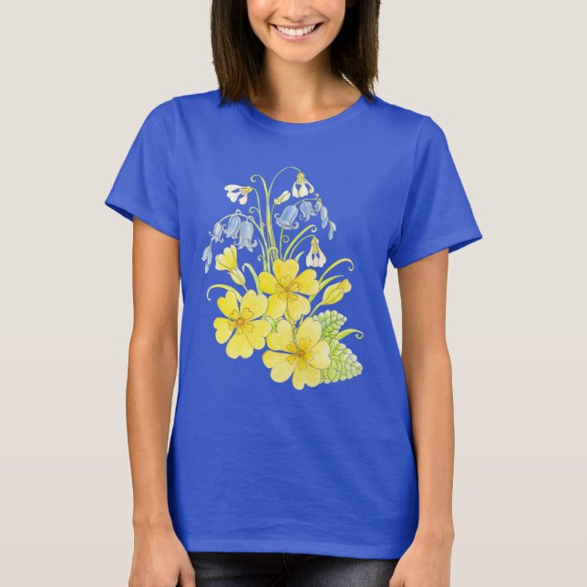 Camiseta de arte de la berenjena de primavera (Anverso)