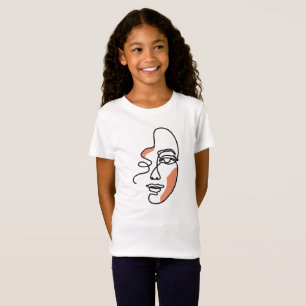 Camiseta de arte de la línea de cara de mujer
