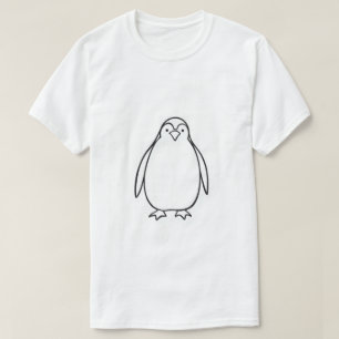 Camiseta de arte de la línea pingüino minimalista