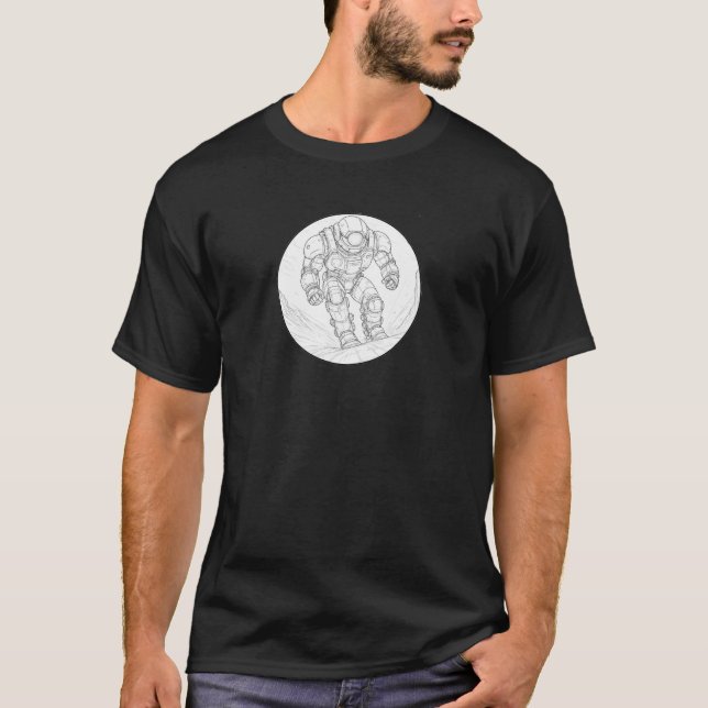 Camiseta de arte de la línea robótica futurista -  (Anverso)