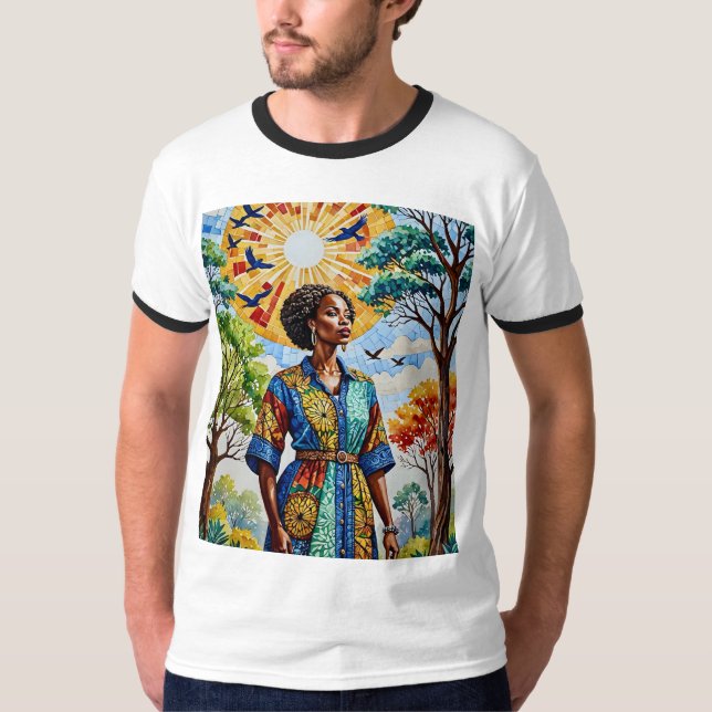 Camiseta de arte de la Reina del Mosaico iluminada (Anverso)